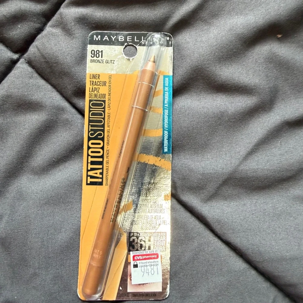 Maybelline Tattoo Studio Gel Eyeliner 981 Bronze Glitz NEW Waterproof 36H Wear